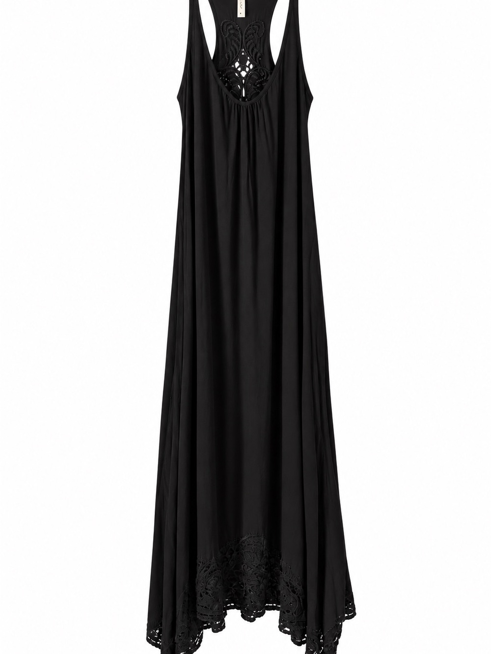 Seafolly Black Maxi Dress with Lace Back Detail
